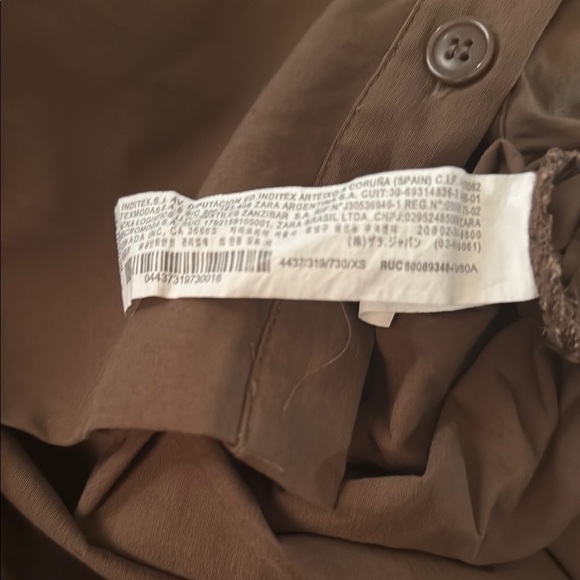 Zara Brown Buttoned Long Sleeve Dress - Picture 12 of 12